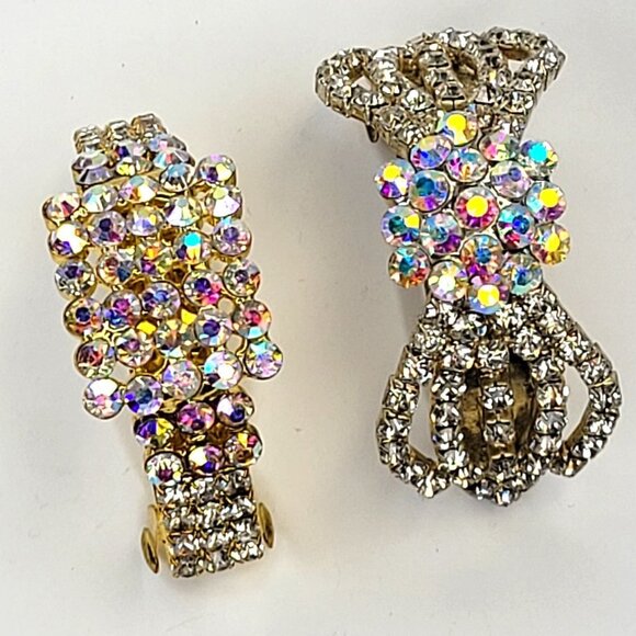 Crystal Hair Clips Hair Accessories Sparkling Silver Hair Accessory - Set of 3 - Picture 5 of 16